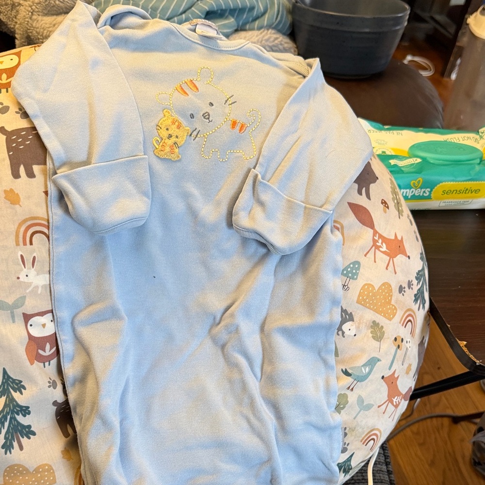 Carter's Light Blue Animal Print Baby Gown